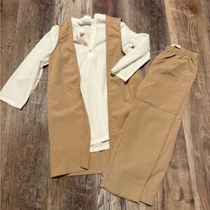 SHEIN Kids Tan Matching Set with Vest and Pants